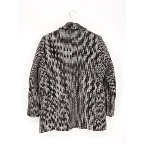 L.L BEAN Double Breasted Wool Herringbone Pea Coat 12 Petite - Picture 4 of 11